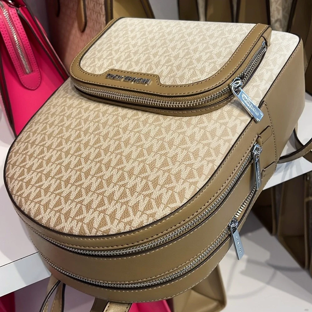 Michael Kors Jaycee Medium Ombré Signature Logo Backpack Husk NWT
